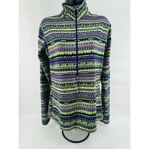 Nike Pro Dri Fit Shirt Half Zipper With Thumb Holes Size Large Geometric EUC